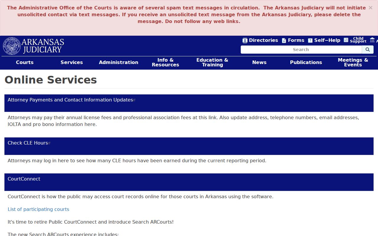 Woodruff County docket search through Arkansas Judiciary online services
