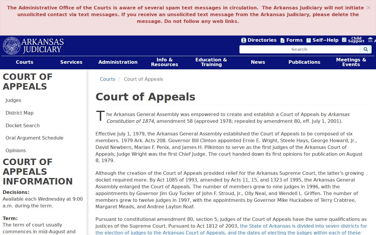 Woodruff County civil court dockets and Arkansas Court of Appeals