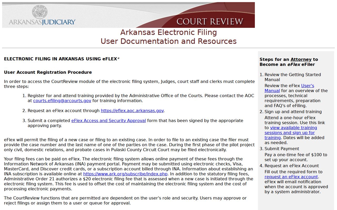 Cotton Plant court records Arkansas eFlex resources