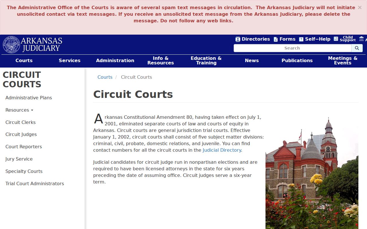 Woodruff County criminal court dockets and Arkansas Circuit Court jurisdiction