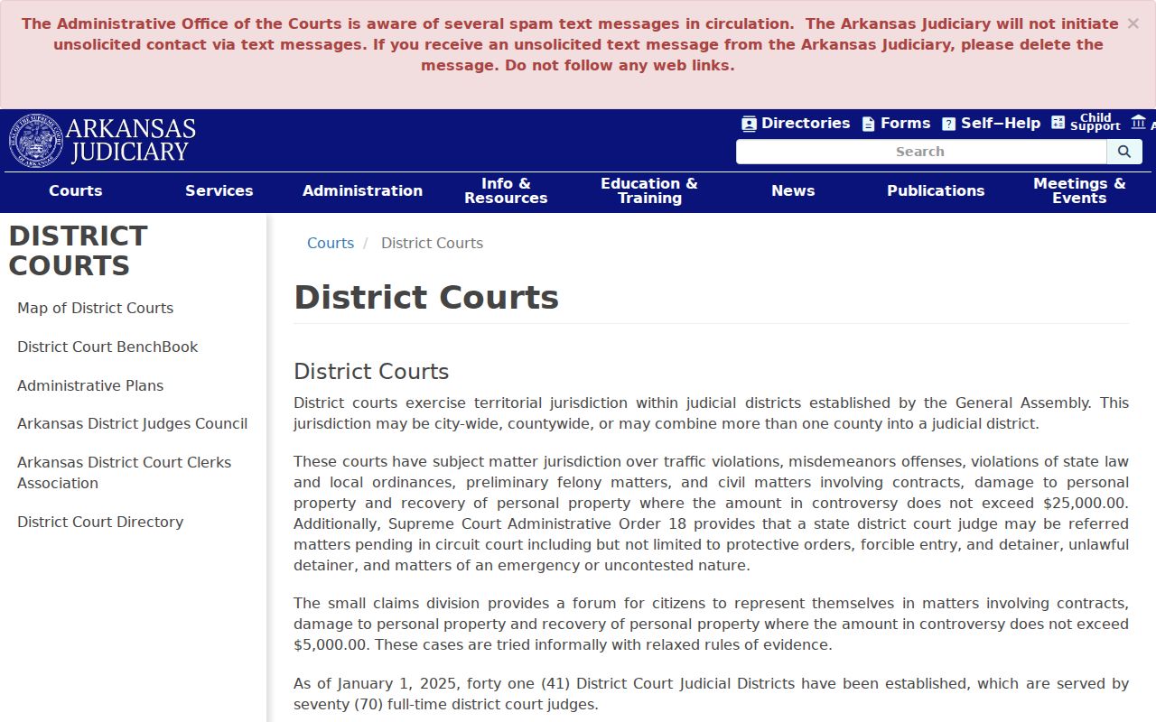 McCrory court records and Arkansas District Court structure